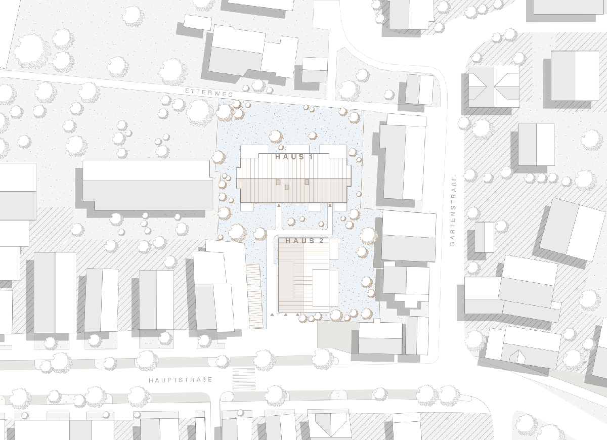 Lageplan der beiden H&auml;user an der Hauptstra&szlig;e