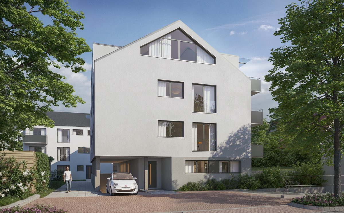 Neubau Hauptstra&szlig;e 71 in Gerlingen, Ansicht von der Stra&szlig;e